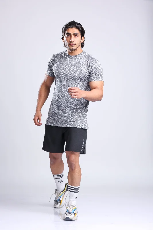 Men's mock - neck t - shirts with a modern and sleek styleAthletic Training T-shirt- Grey