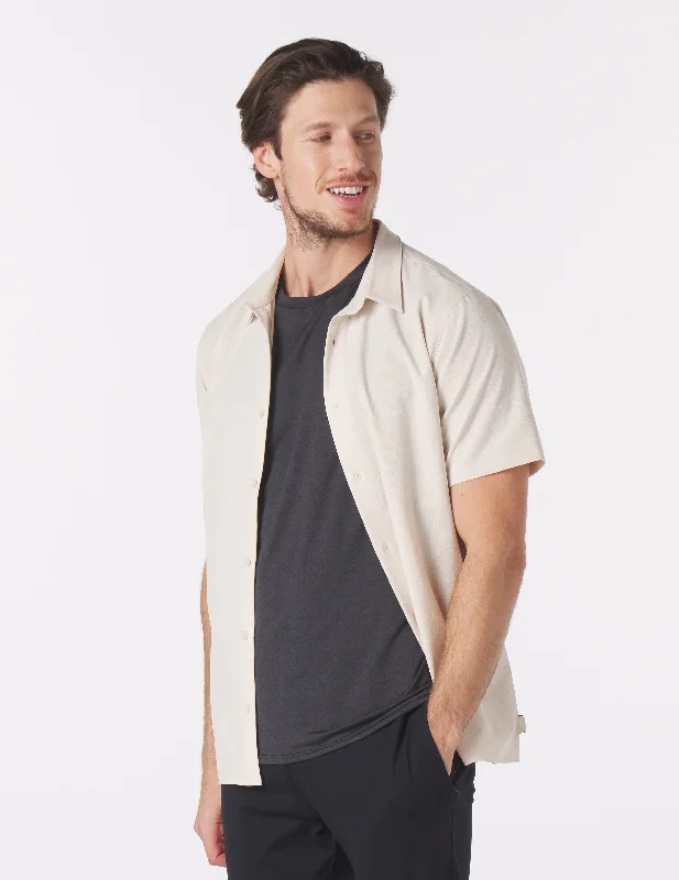 Men's thermal t - shirts with a high - neck design for cold weatherZephyr Shirt: Oatmilk