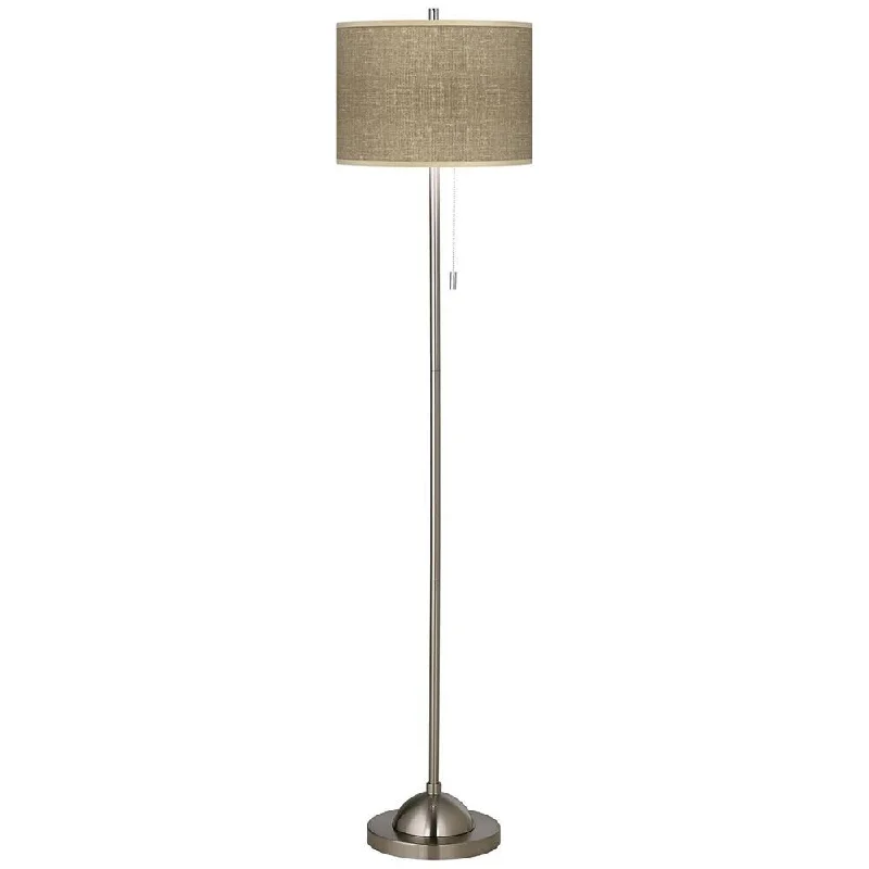 Rustic Farmhouse Style Floor Lamp for Cozy BedroomsBurlap Print Contemporary Floor Lamp - 13" x 62"