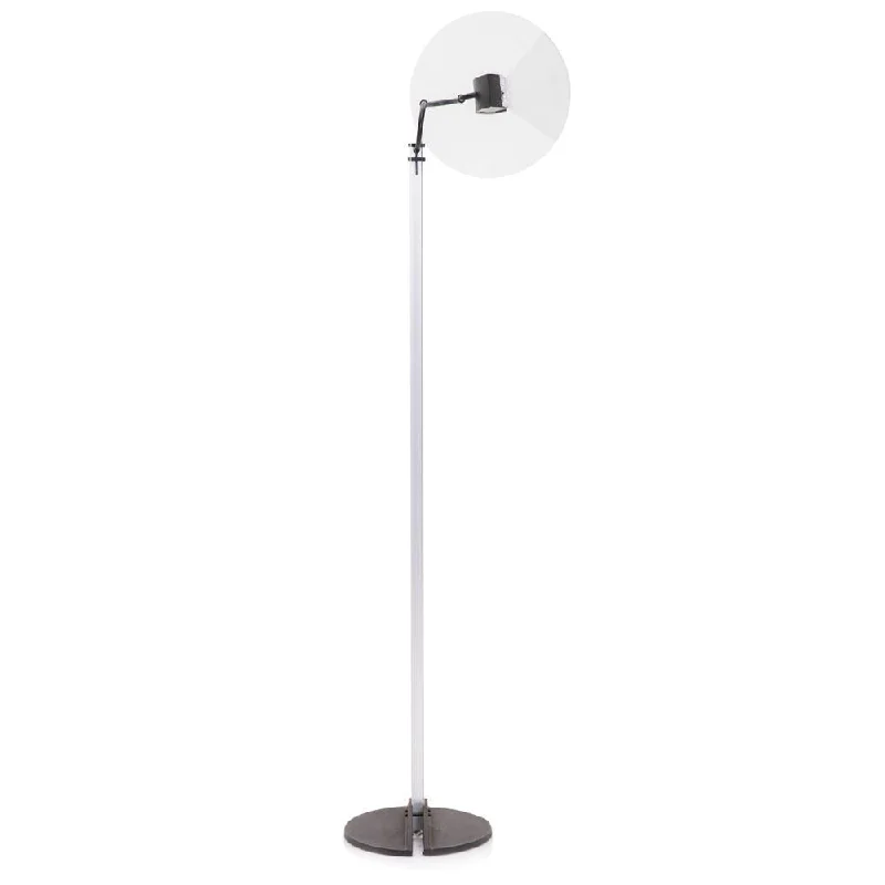 Smart Floor Lamp with Voice Control and Bluetooth ConnectivitySmart Floor Lamp with Voice Control and Bluetooth ConnectivityGlass and Chrome Circle Standing Lamp