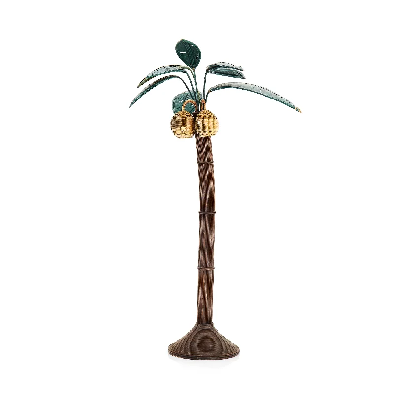 Industrial Style Floor Lamp with Exposed Bulbs for Loft ApartmentsRattan Palm Tree Floor Lamp - Dark