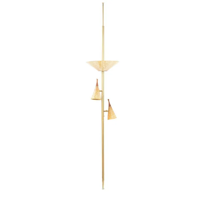USB Charging Port Floor Lamp for Convenient Device ChargingUSB Charging Port Floor Lamp for Convenient Device ChargingGold Tension Pole
