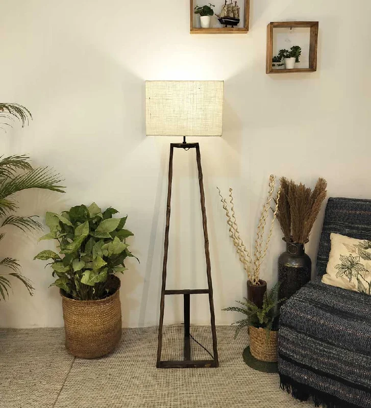 Marble Base Floor Lamp for a Touch of LuxurySolid Wood Angular Beige Lampshade Floor Lamp With Brown Base Marble Base Floor Lamp for a Touch of LuxurySolid Wood Angular Beige Lampshade Floor Lamp With Brown Base