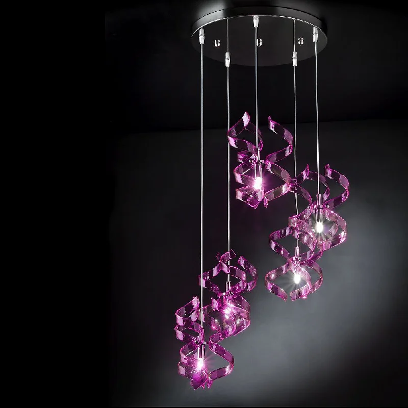 Art Nouveau Ceiling Lights with Organic, Flowing ShapesPink Cluster Ribbon Ceiling Light