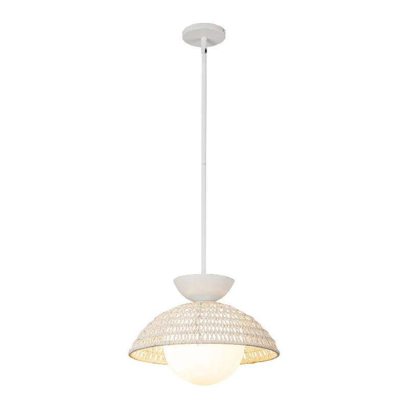 Tropical - Themed Ceiling Lights with Palm - Leaf Shapes and Rattan WrapsTropical - Themed Ceiling Lights with Palm - Leaf Shapes and Rattan WrapsTropical - Themed Ceiling Lights with Palm - Leaf Shapes and Rattan WrapsPerth One Light Pendant