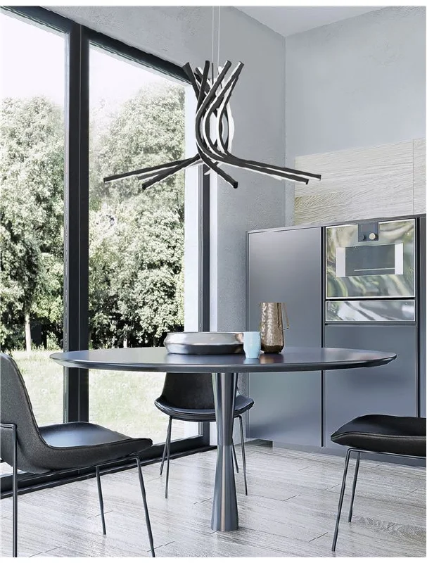 Modern Minimalist Ceiling Lights for Contemporary InteriorsNOR Sandy Black Aluminium & Acrylic Tangle Pendant Large - ID 10193 Modern Minimalist Ceiling Lights for Contemporary InteriorsNOR Sandy Black Aluminium & Acrylic Tangle Pendant Large - ID 10193
