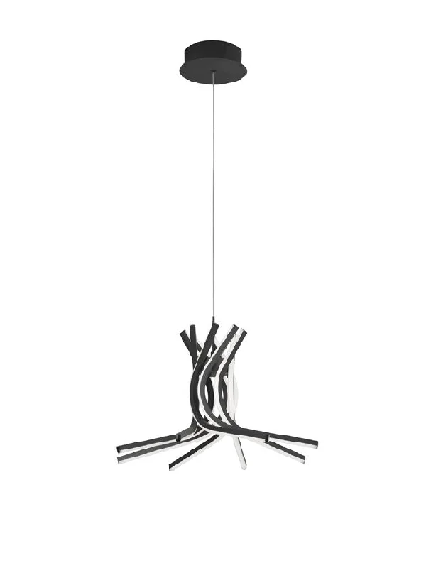 Scandinavian Style Ceiling Lights with Light Wood AccentsNOR Sandy Black Aluminium & Acrylic Tangle Pendant Medium - ID 10194 Scandinavian Style Ceiling Lights with Light Wood AccentsNOR Sandy Black Aluminium & Acrylic Tangle Pendant Medium - ID 10194
