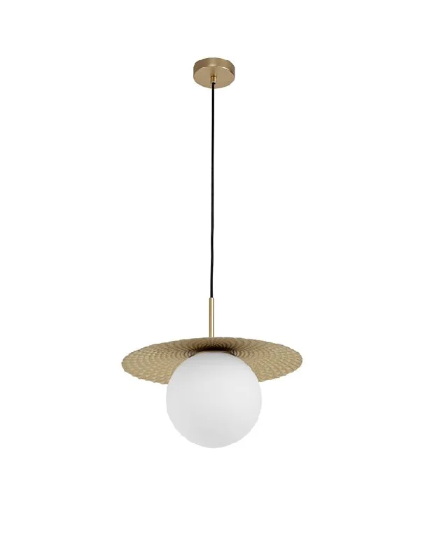 Art Deco Ceiling Lights with Geometric Patterns and Metallic FinishesOBB Clear Opal Glass & Gold Finish Pendant - ID 10012 Art Deco Ceiling Lights with Geometric Patterns and Metallic FinishesOBB Clear Opal Glass & Gold Finish Pendant - ID 10012